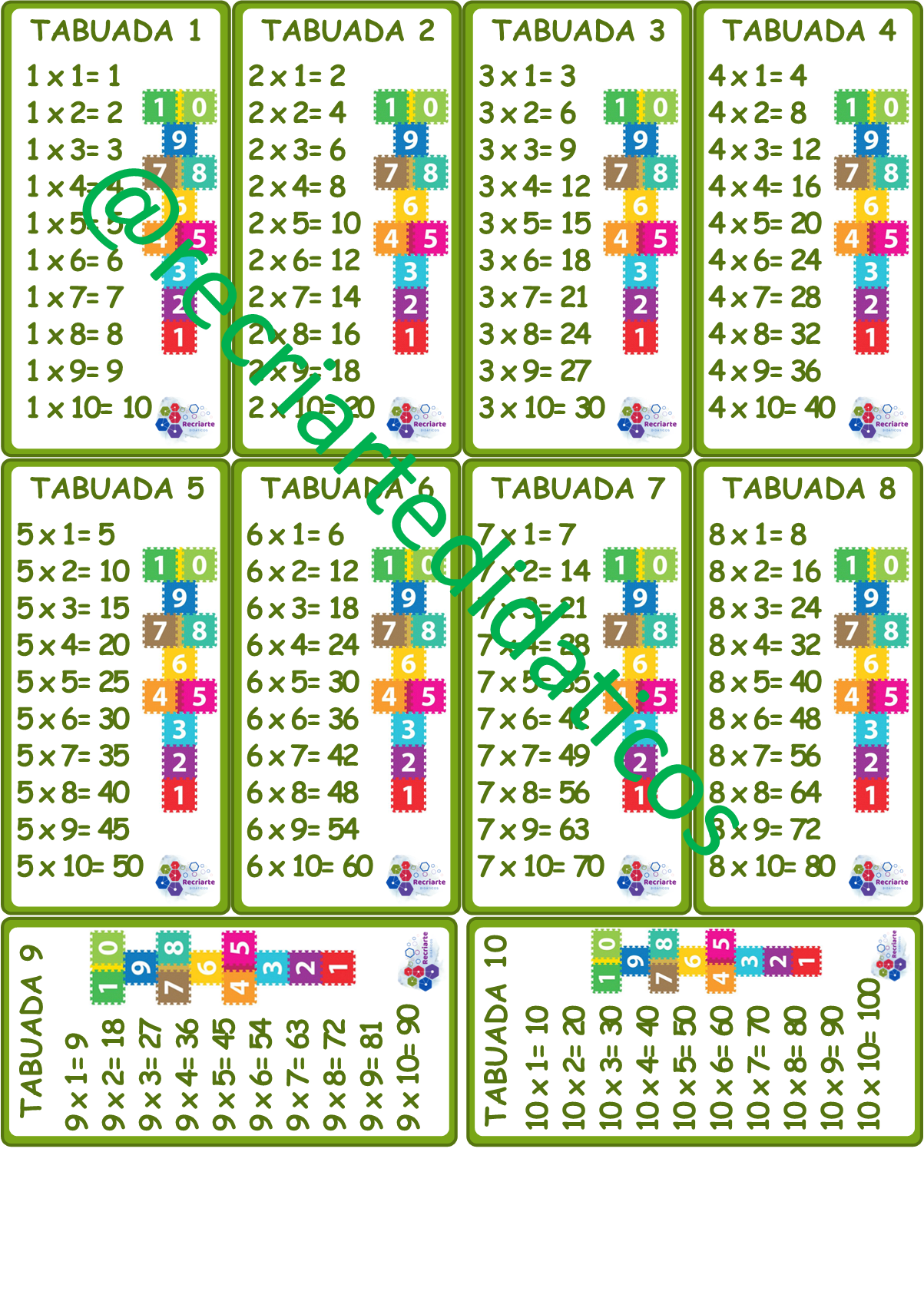 Jogo Didatico Divisao E Multiplicacao Bingo Divertido Com Tabuada